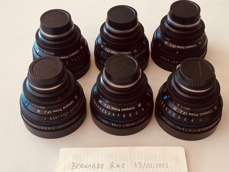 6 lentes prime Zeiss CP.2 EF e PL Mount - CINEMA - IMACULADAS!