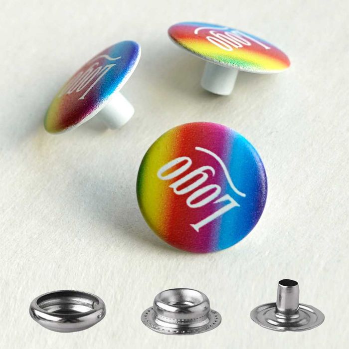 Napy guziki zatrzaskowe zatrzaski z indywidualnym nadrukiem 100 szt.