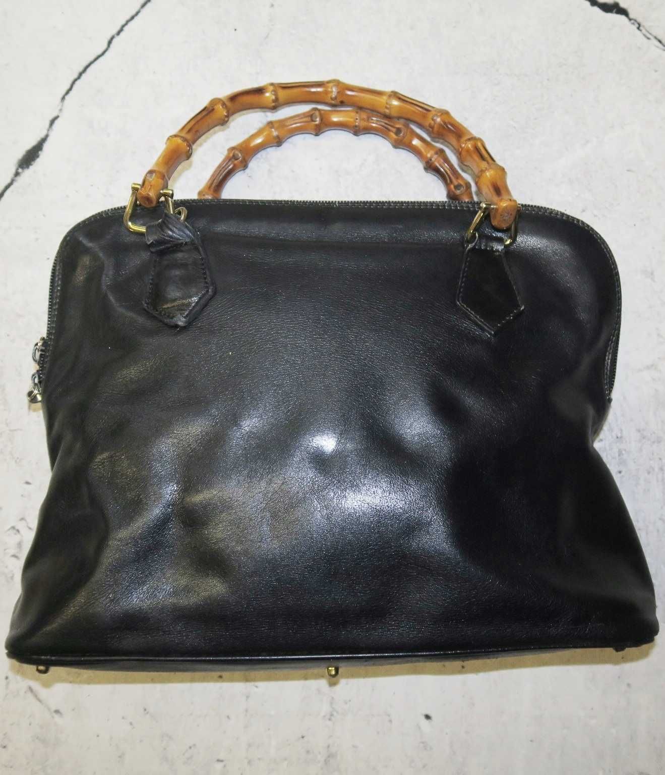 Gucci torebka do ręki z bambusową rączką