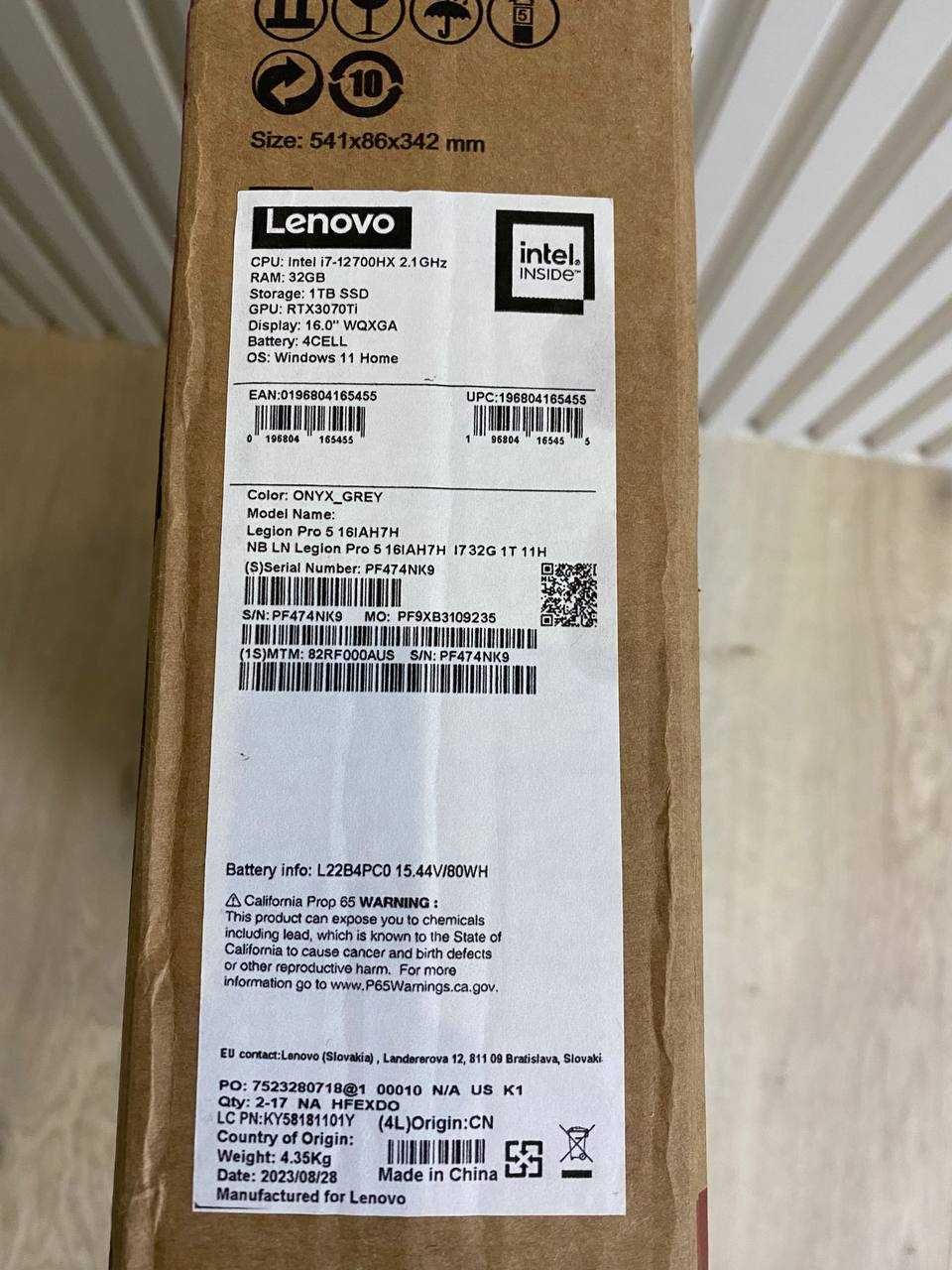 Розпродаж Lenovo Legion 5 Pro 16IAH7H (82RF000AUS)i7-12700H/32/3070ti