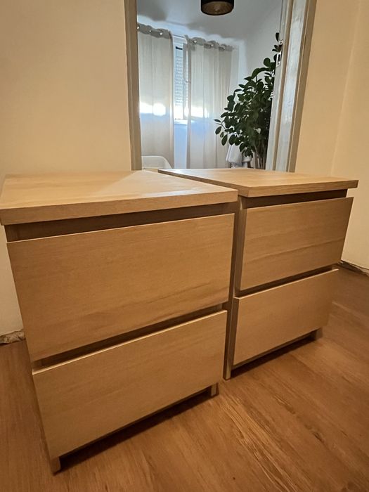 MALM Cómoda (x2)  c/2 gavetascarvalho 40x55 cm