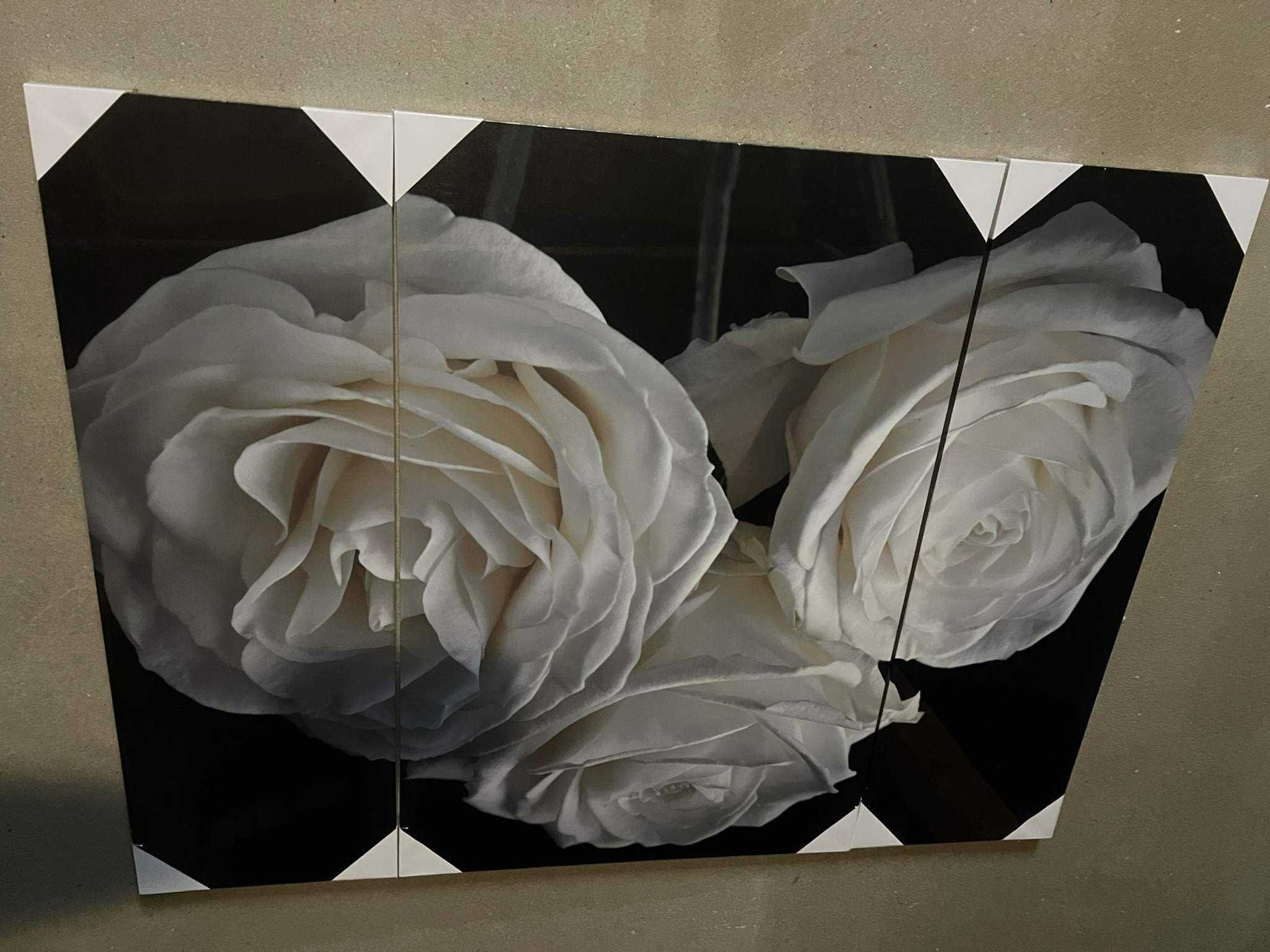 Obraz trzyczęściowy róże,  obraz motyw kwiatów