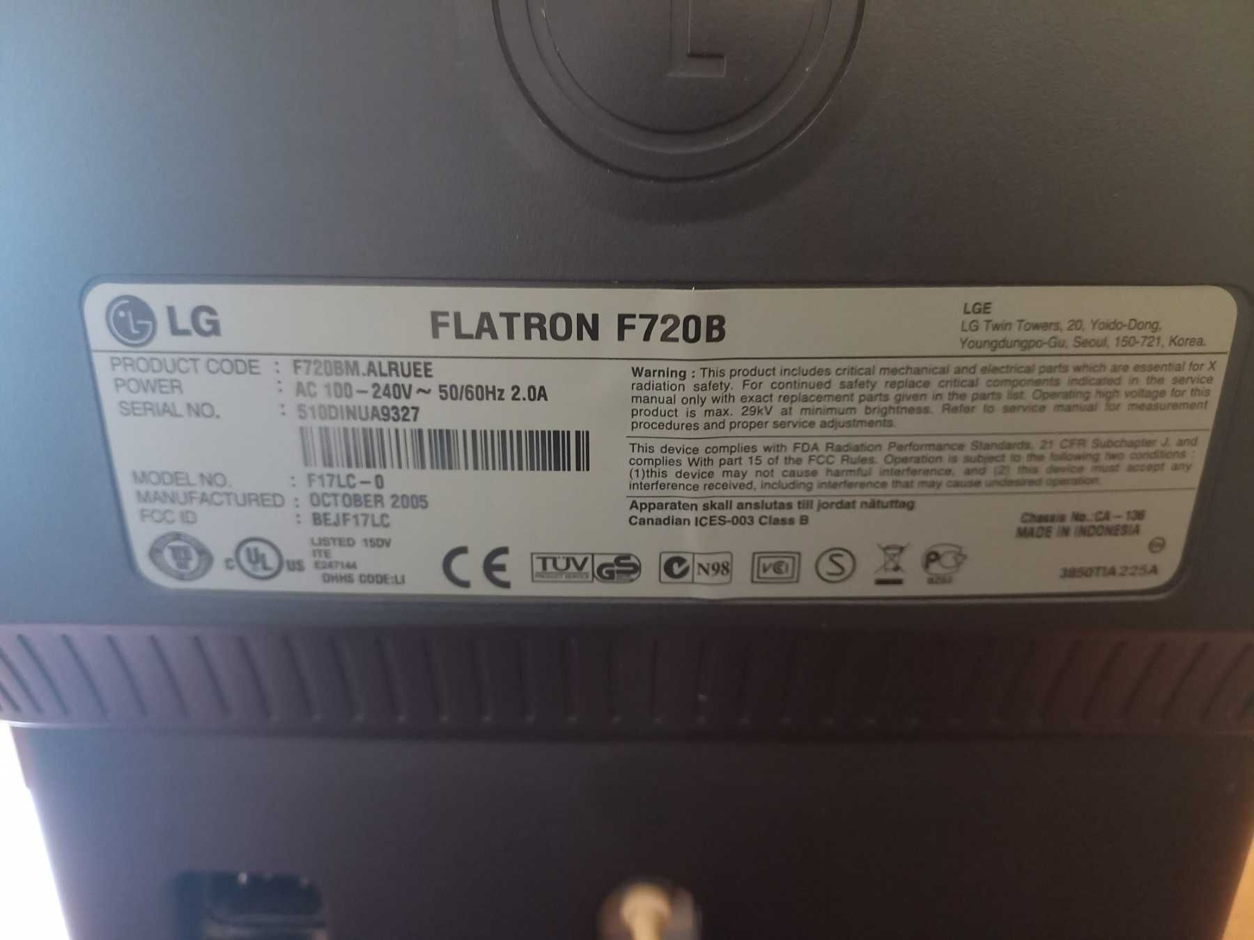 Монітор FLATRON F720B