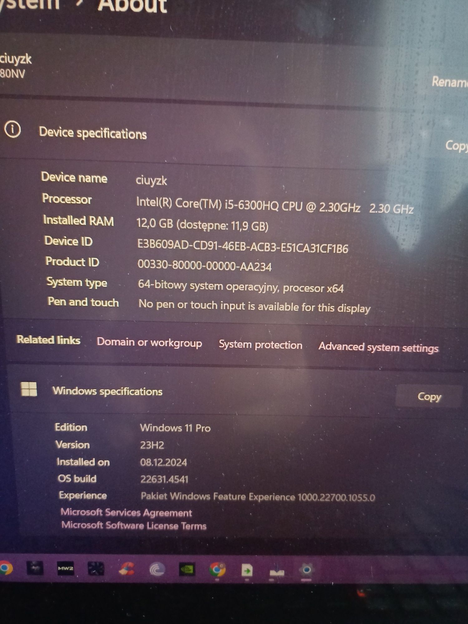 Lenovo y700 i5 6300hq