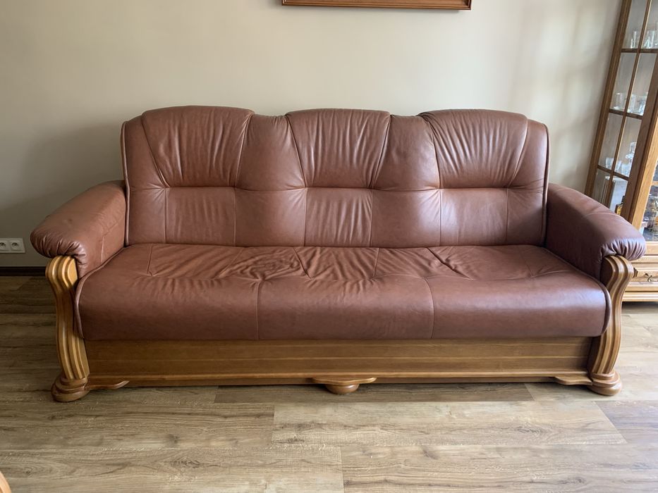 Skórzana sofa + 2 fotele