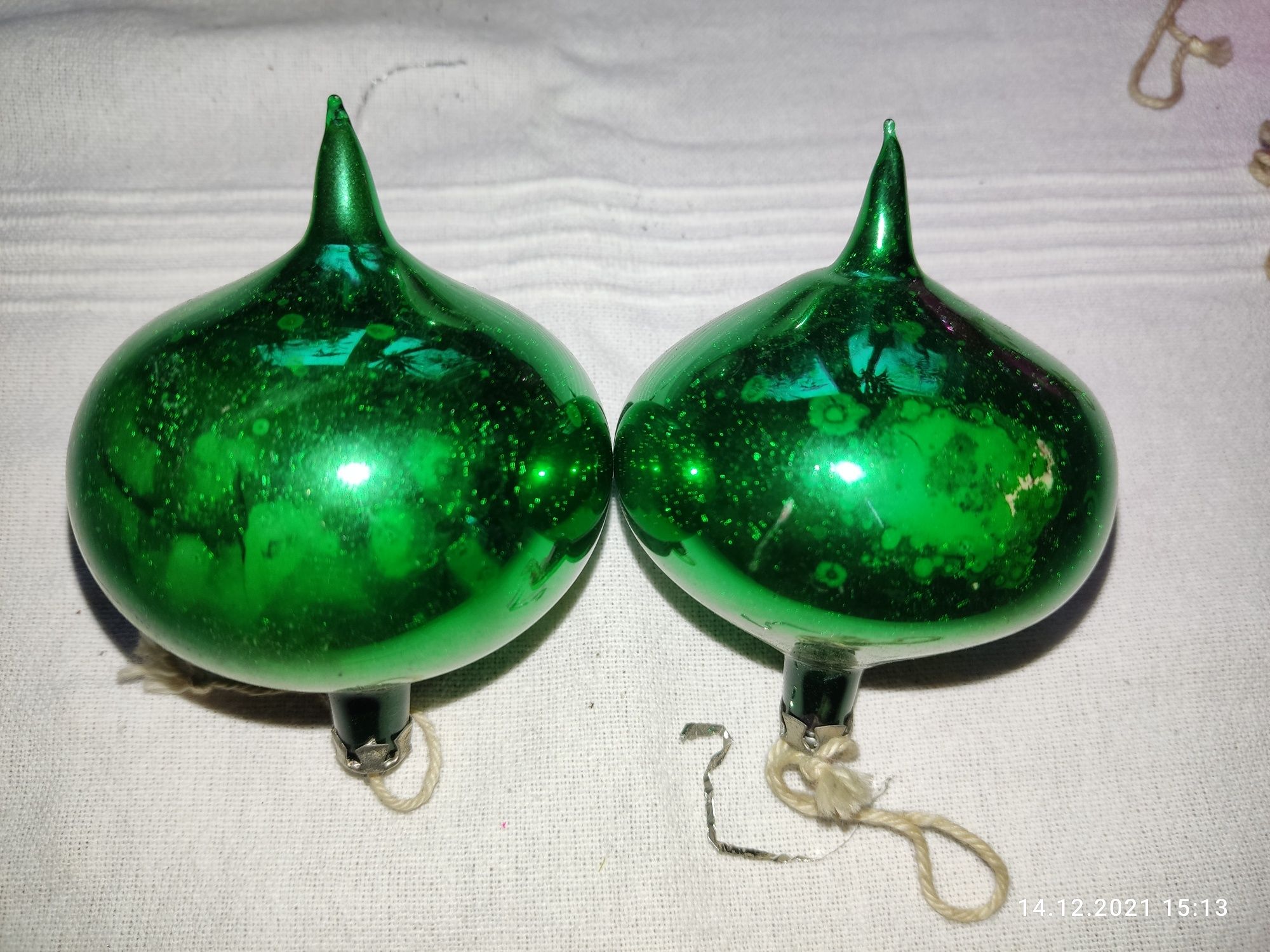 Stare szklane bombki PRL komplet 10 szt. + 2 szt.