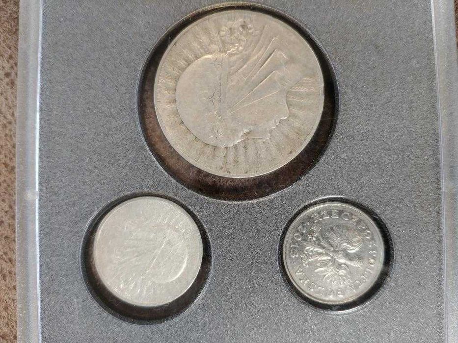 набор из семи монет Польша серебро запайка