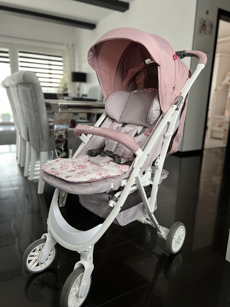Wózek spacerowy spacerówka euro Cart Volt Pro powder pink + wkładka