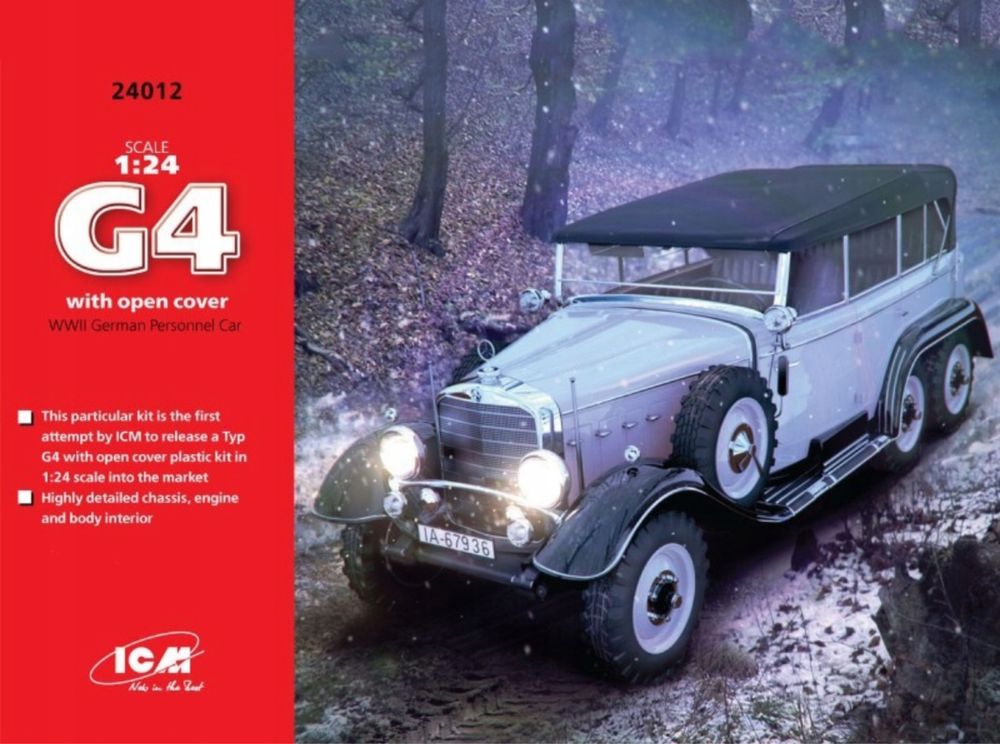 Samochód Mercedes Typ G4 Soft Top 1:24 ICM 24012