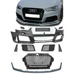 Para-choque frontal RS3 AUDI A3 8V 2012 a 2016 + grelha preta + lâmina