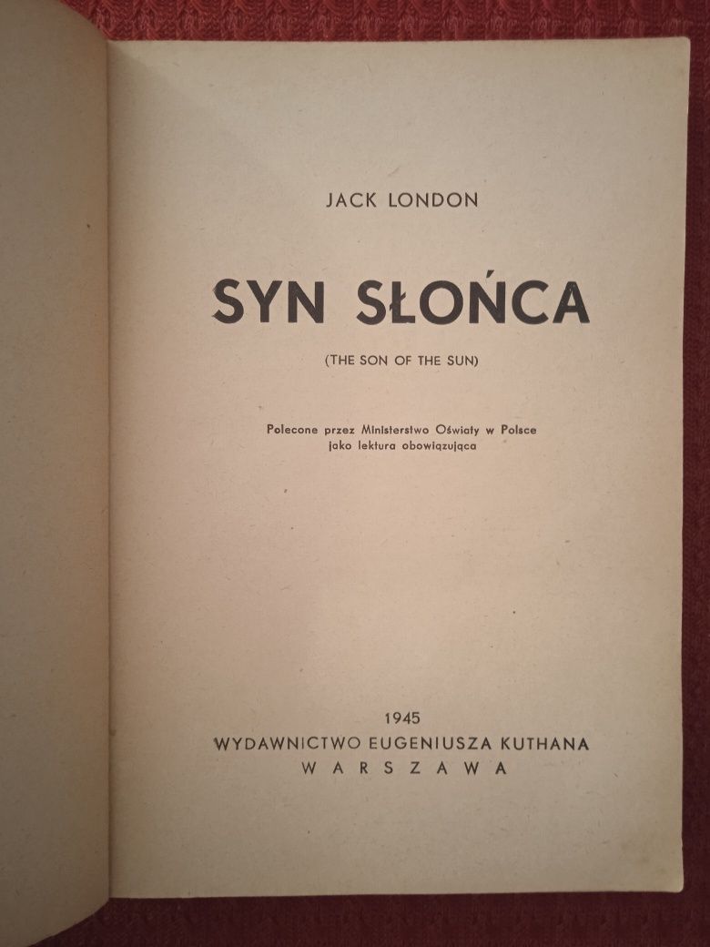 Syn Słońca  Jack London