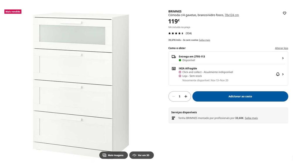 Comoda BRIMNES Branca