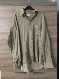 Koszula męska Vintage bawełniana z kołnierzykiem długi rękaw letnia XL
