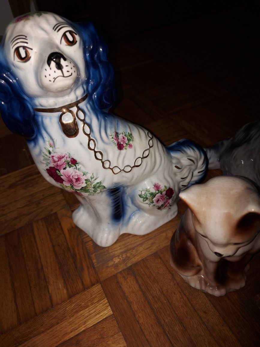 Koty,pies z porcelany