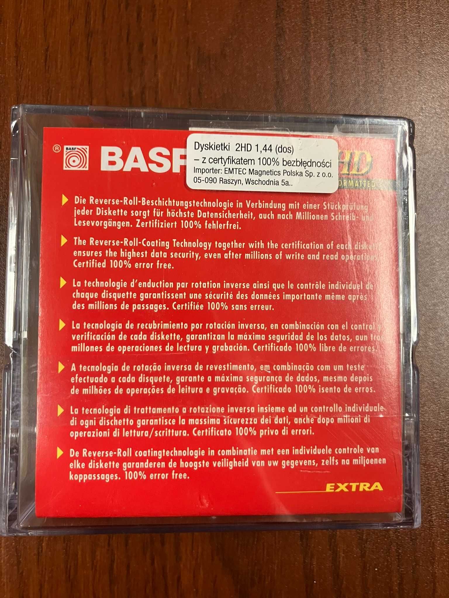 Dyskietki Emtec/Basf 2HD 3,5" 1,44MB 10 szt Nowe Zapieczętowane