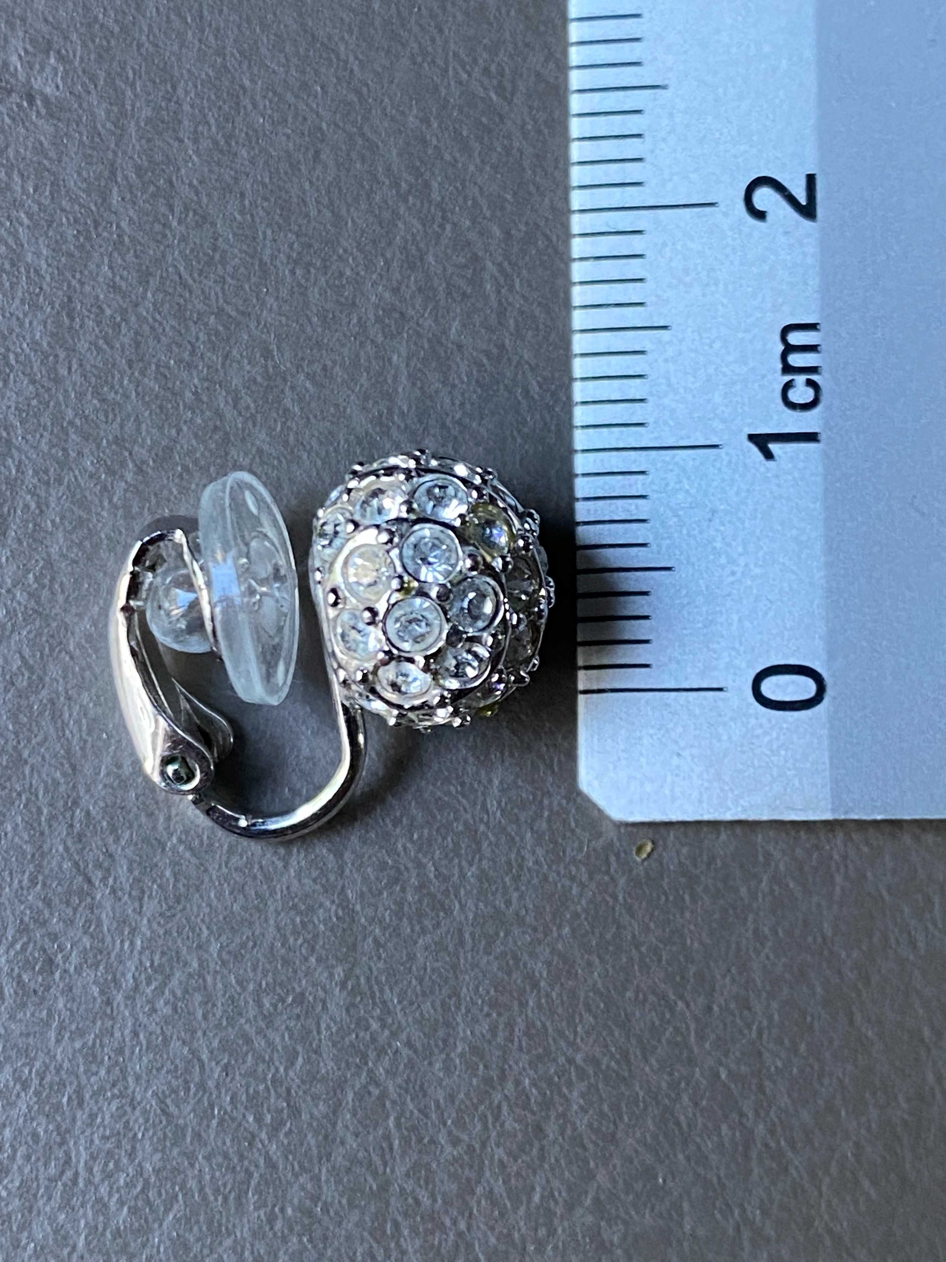 Swarovski - klipsy kulki z kryształkami - oryginalne - bez dziurek