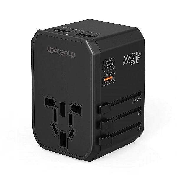 Ładowarka podróżna GaN Choetech PD6045 USB-C USB-A 45W z wtyczkami USA