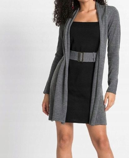 B.P.C sukienka dzianinowa z paskiem w optyce 2w1 r.36/38