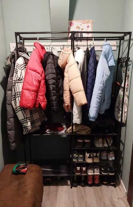 Stojący wysoki z haczykami do garderoby na ubrania przechowywanie duży