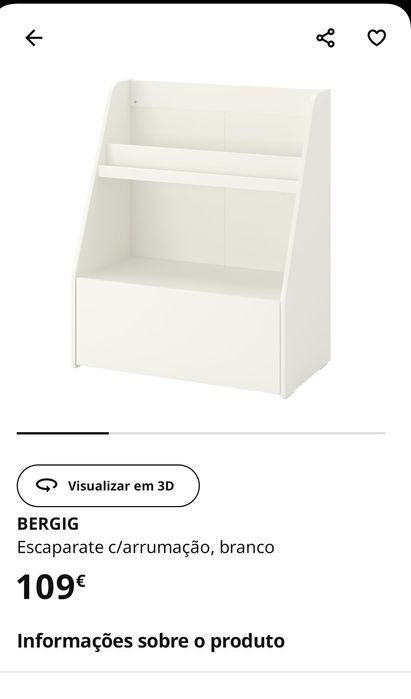 IKEA Bergig - Estante livros com gaveta de arrumação