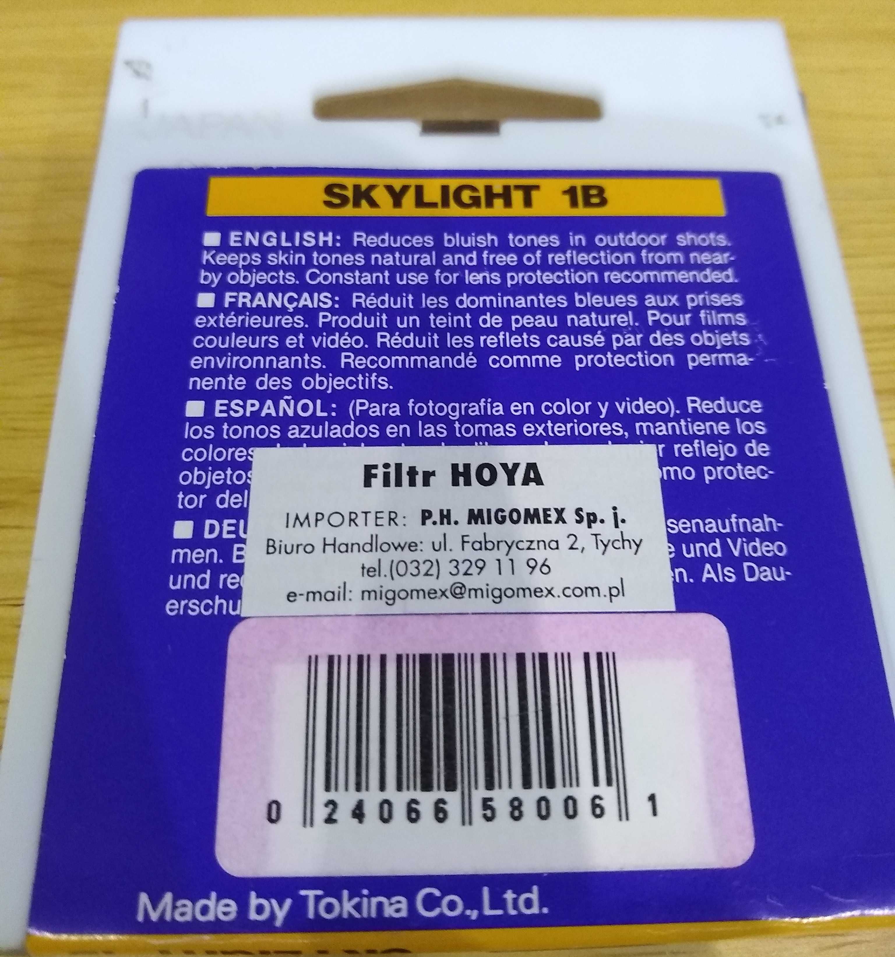 Filtr HOYA Skylight 1B 58mm