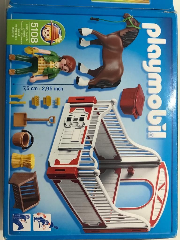 Playmobil Cavalo Shire com Groomer e Estábulo