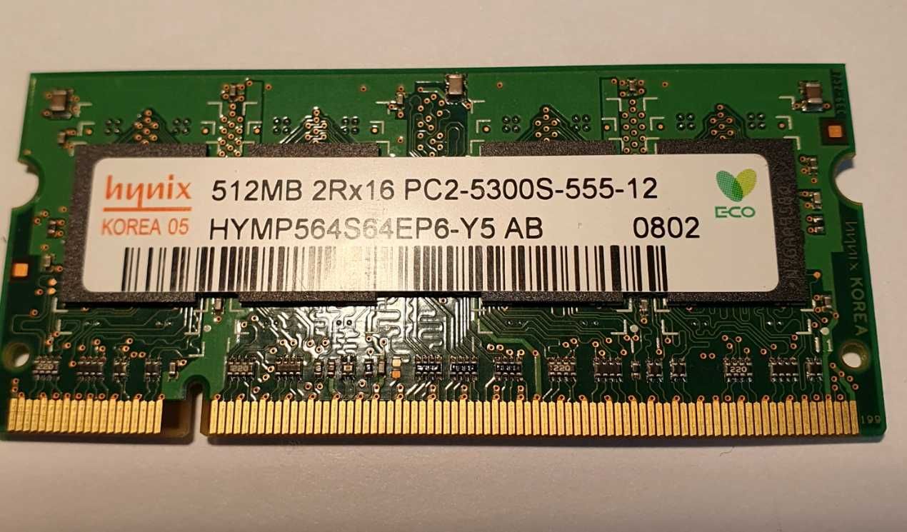 Pamięć do laptopa 512MB 2Rx16 PC2-5300S-555-12