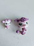 Dwie figurki pies pudel baby pudełek lps littlest pet shop