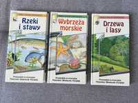 Mały atlas przyrody komplet Drzewa i lasy Wybrzeża morskie Rzeki i sta