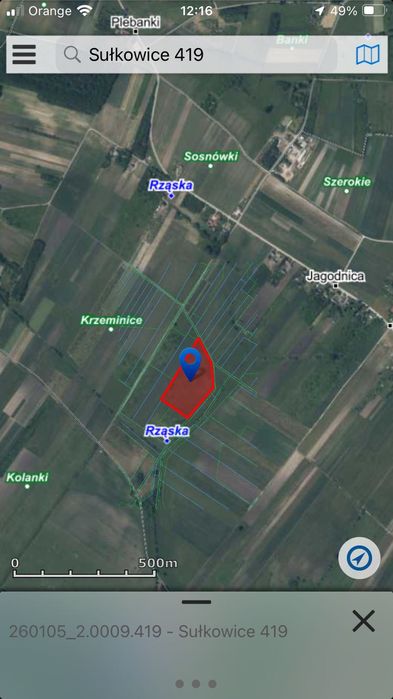 Pole 2,87 ha Sułkowice gm, solec-zdrój