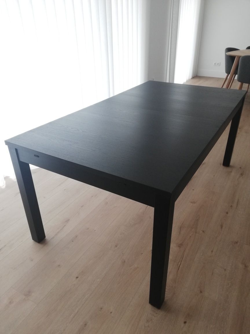 Mesa de jantar extensível, castanho escuro (95x175/217/260cm)
