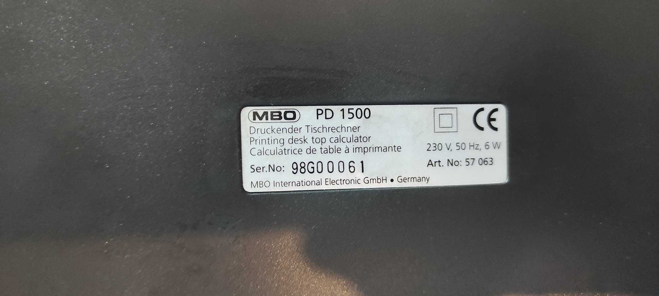 Maquina de calcular com impressora MBO PD 1500
