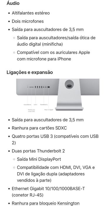 Imac 21.5'' 8GB i5 c/disco externo URGENTE
