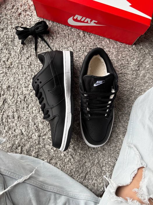 Nike Dunk Low Black White ХУТРО