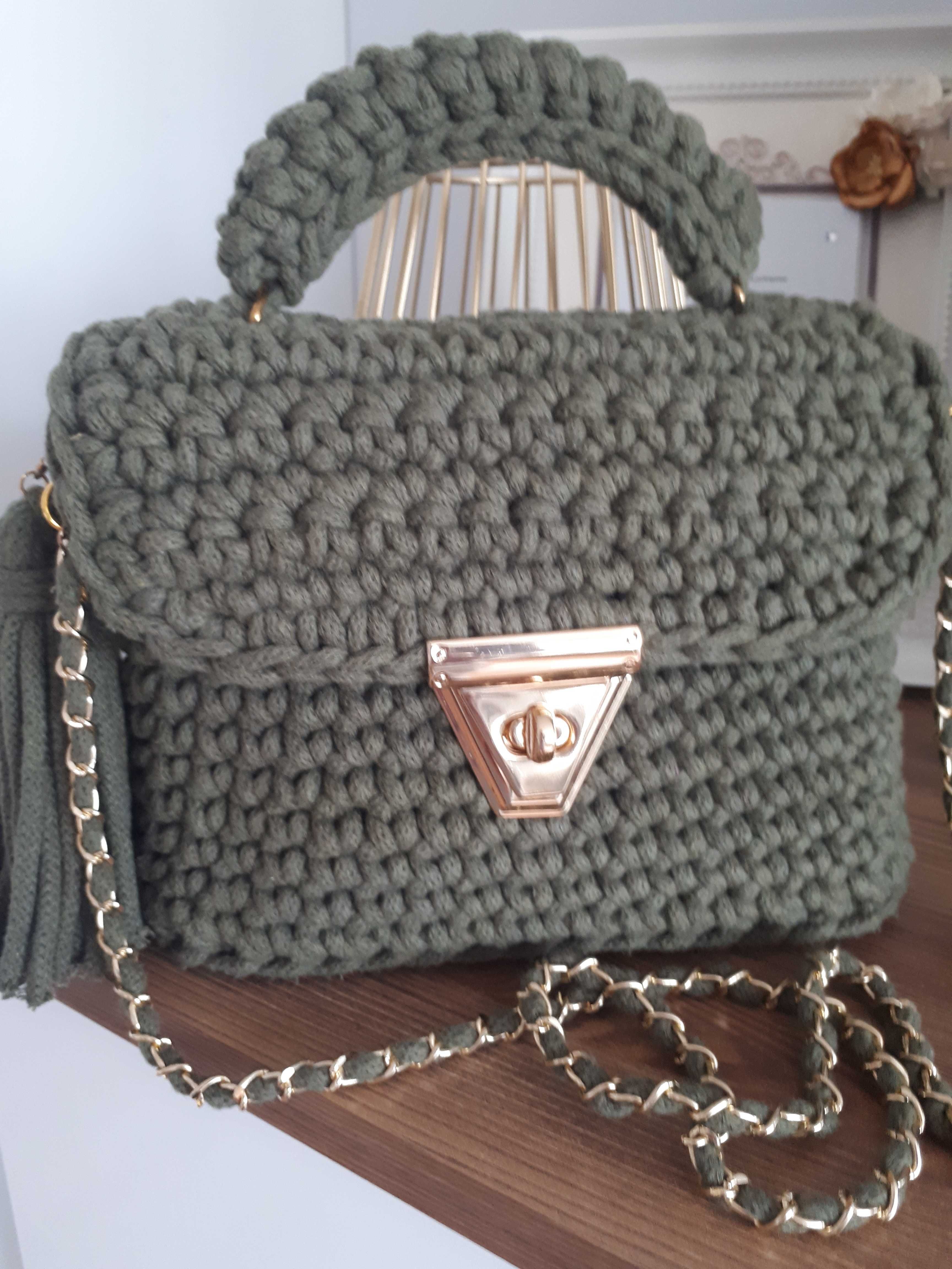 Torebka handmade ze sznurka bawelnianego