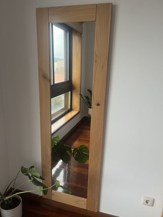 Espelho madeira maciça lufe