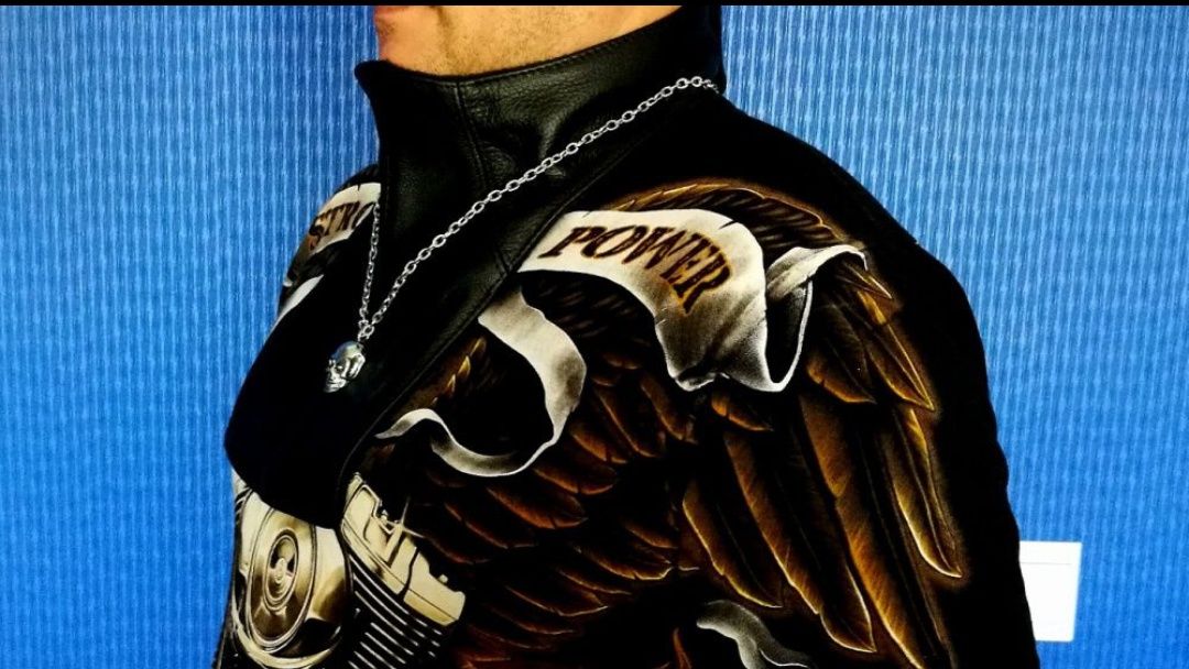 Skórzany kołnierz ocieplacz kark polar śliniak Chopper Harley Cruiser