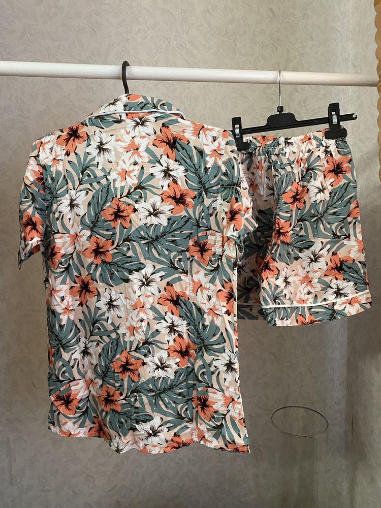 пижама костюм комплект для дома в цветочный принт вискоза