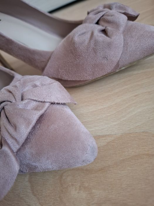 Szpilki buty na obcasie kokarda 40