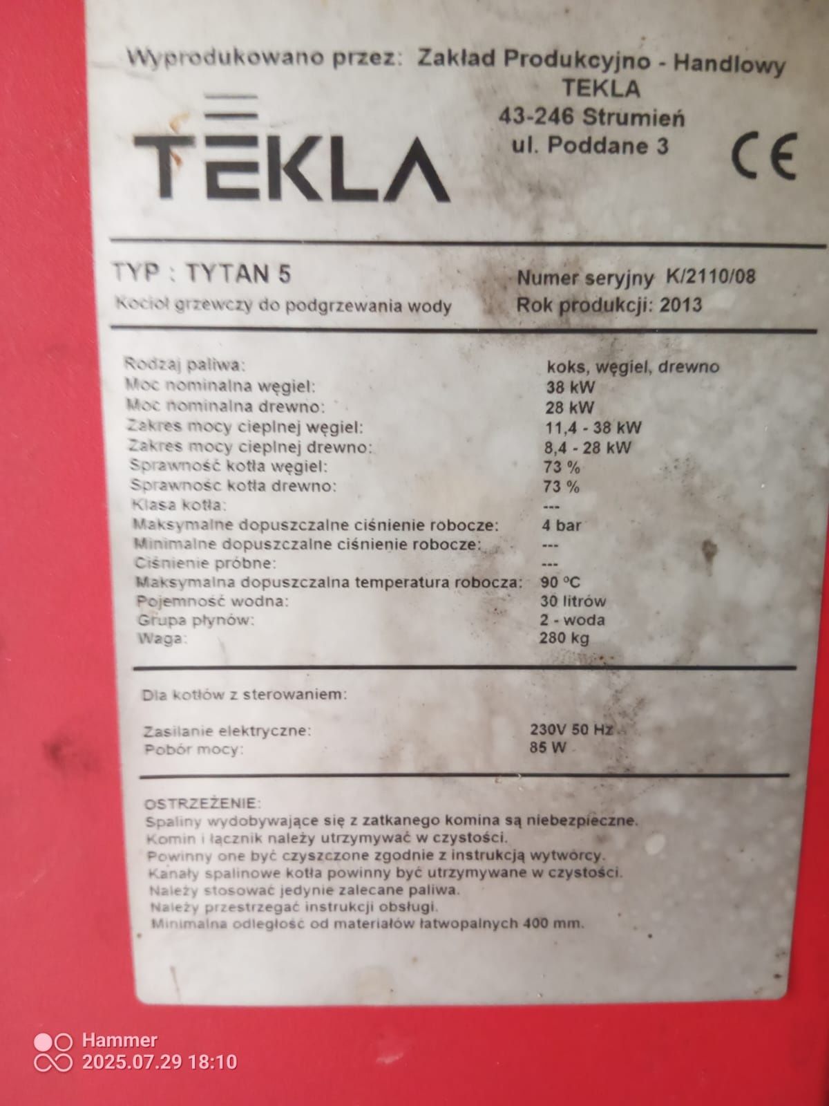 Piec żeliwny Tekla