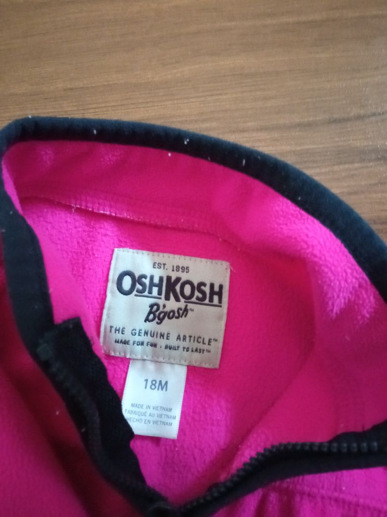 Тепла кофта Oshkosh 18 м рожева кофтинка на флісі