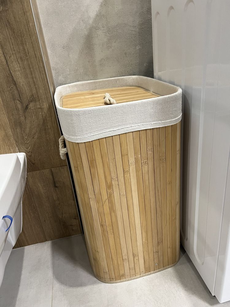Koszyk na kosmetyki bambusowe kosz na pranie zestaw