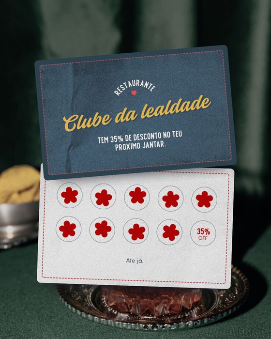 Cartões de visita, entidade visual para marcas, menus, etc.