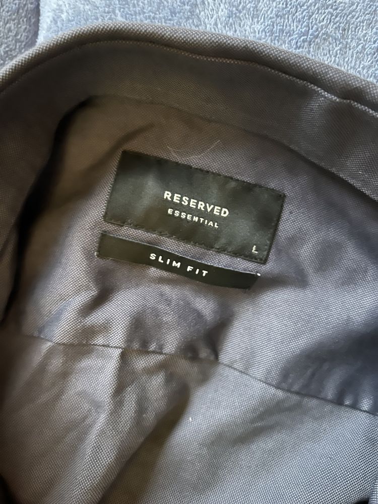 Koszula granatowa reserved essential slim fit