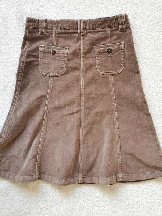 Sztruksowa trapezowa spódniczka midi bawełna