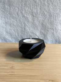 Czarny nowoczesny geometryczny świecznik