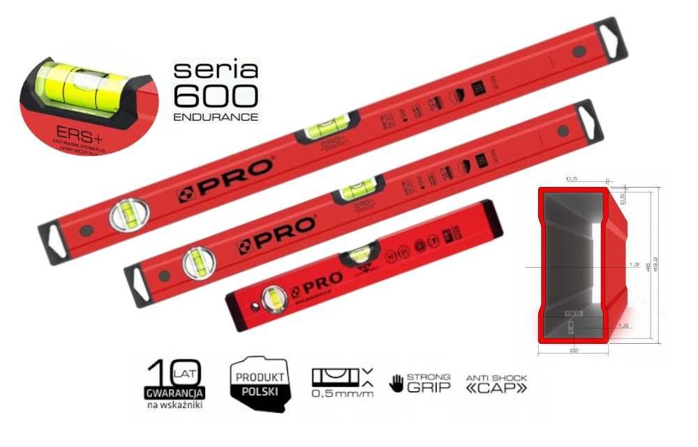 Zestaw 3 poziomic PRO600 40cm, 80cm, 120cm POLSKIE kurier GRATIS!