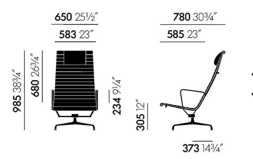 Vitra Aluminium Chair EA 124 Charles & Ray Eames Oryginalny