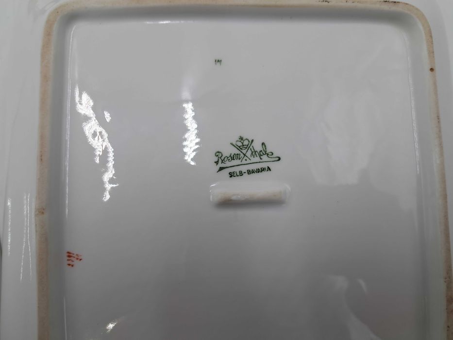 Talerz obiadowy Rosenthal Selb Bavaria biały złocenia 2 paski