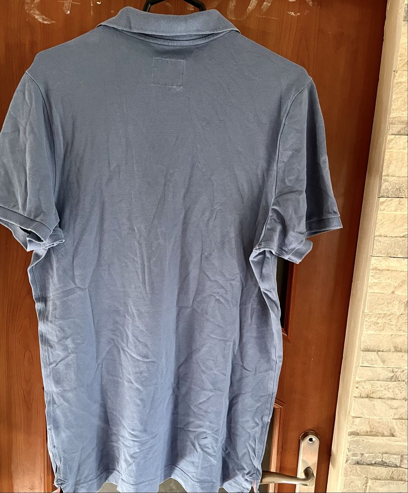 Koszulka polo Abercrombie & Fitch orginał t-shirt niebieska cotton 97%